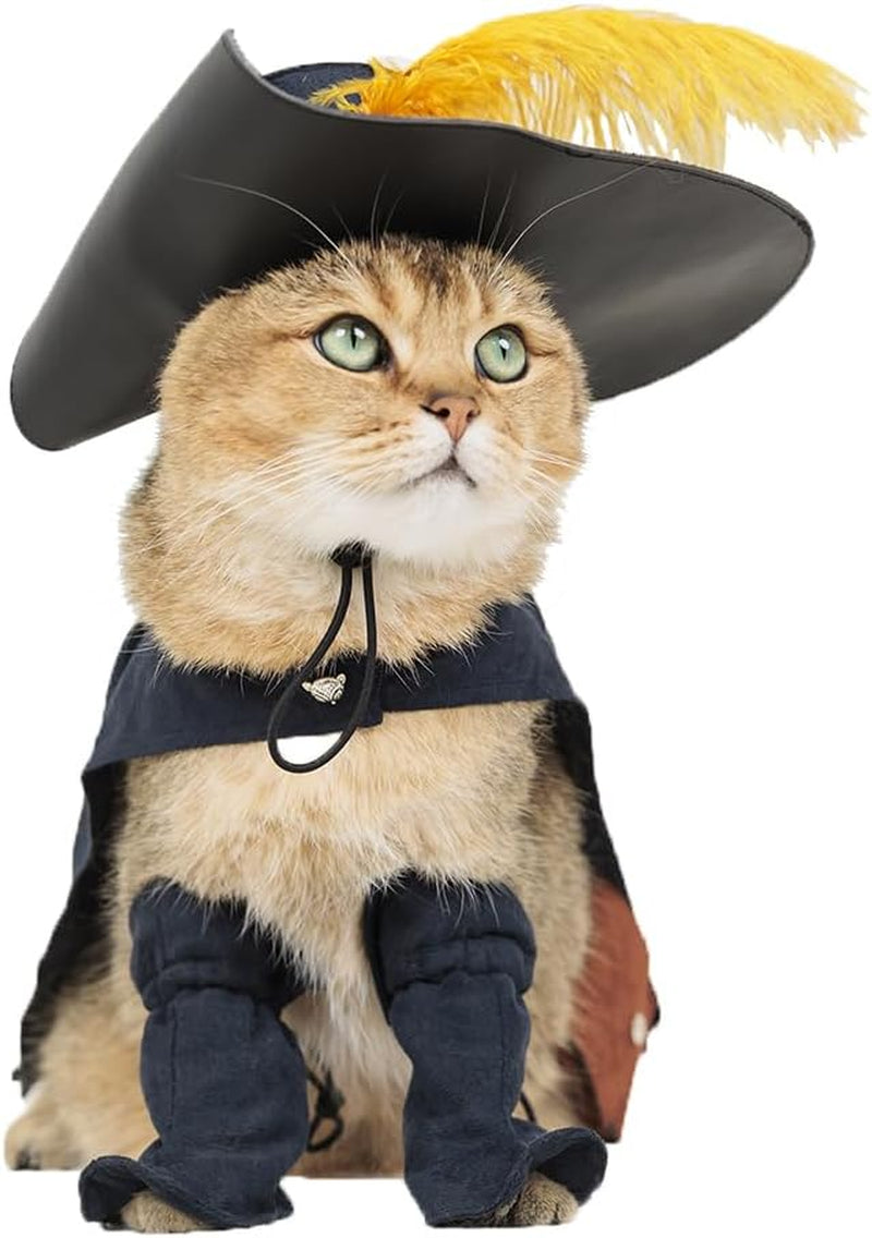 Pet Cat Dog Costume Cosplay Halloween Kitten Puppy Clothes Cloak Hat Belt Cape Accessories