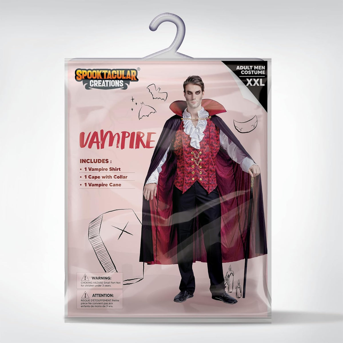 Halloween Men Vampire Costume,Halloween Men'S Vampire Cape, Dracula Costume Men
