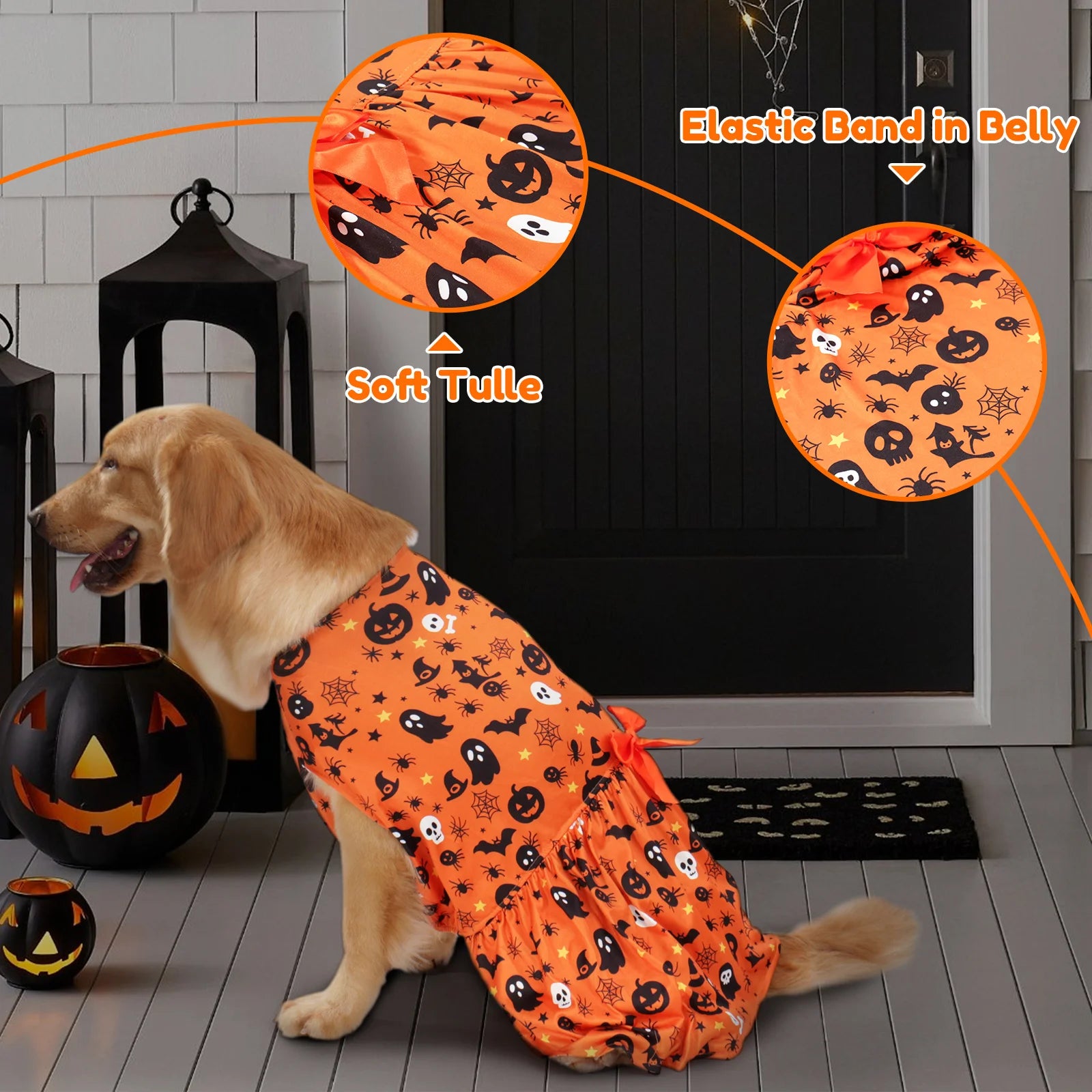 Middle Large Dog Cat Pet Halloween Dog Cat Pet Dress for Large Dogs Cute Pet Costume for Cats and Dogs Festive Outfit Dress