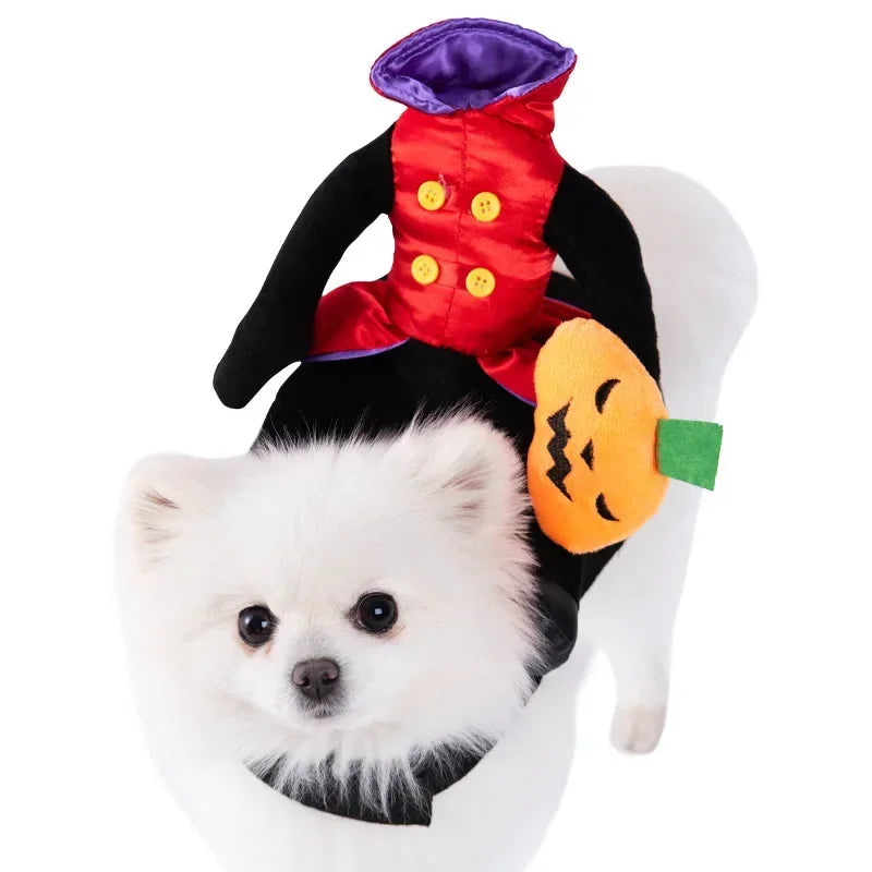 Funny Halloween Dog Costume for Small Medium Dogs Cats Adjustable Puppy Cosplay Party French Bulldog Chihuahua Pet Clothing