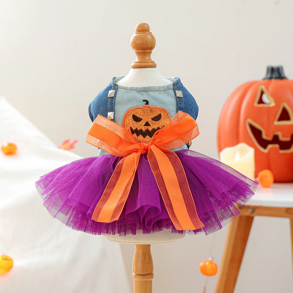 Halloween Pet Clothes Funny Dress up Princess Dress Dog Cat Clothes Casual Clothing Ancient Quirky Pumpkin Skirts Autumn Winter