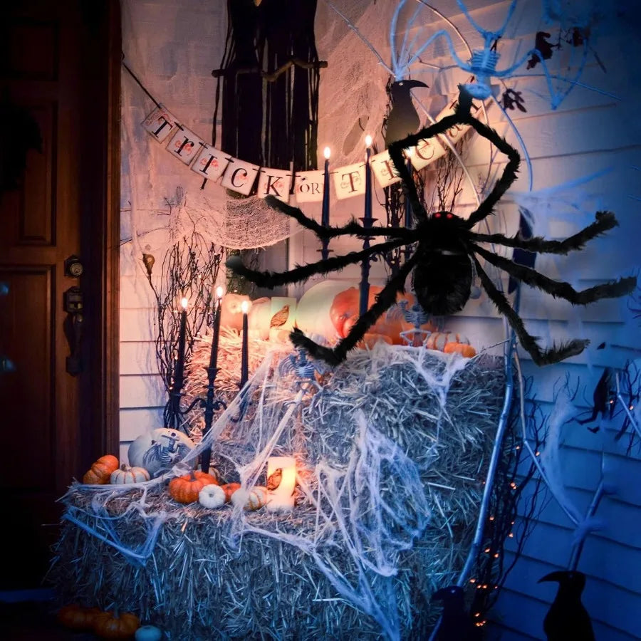 Giant Halloween Spider Indoor & Outdoor Yard, Porch Decor for Haunted House or Home, Party ,Halloween Decorations