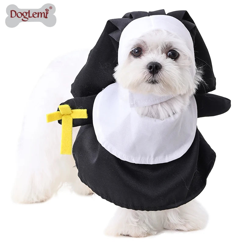 Halloween Dog Costume Pet Clothing Breathable Nun Cloak Cosplay Dress Photo Props Kitten Puppy Cute Accessories Gifts