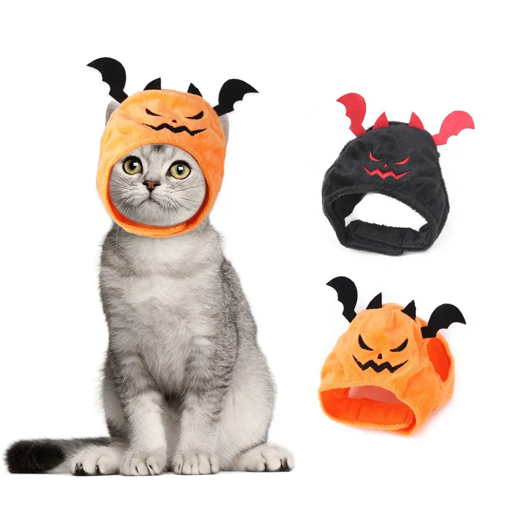 Pet Halloween Dog Cat Costume Dog Cat Costumes for Small Dogs Cosplay Bat Headgear Hat Cat Headgear Pet Supplies