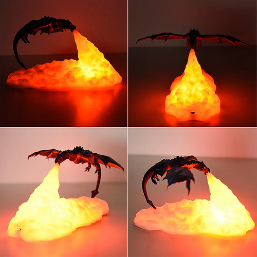 3D LED Dragon Night Light, Usb-Rechargeable Table Lamp, Flying Dragon-Themed Bedroom Decor, Festive Party Mood Light